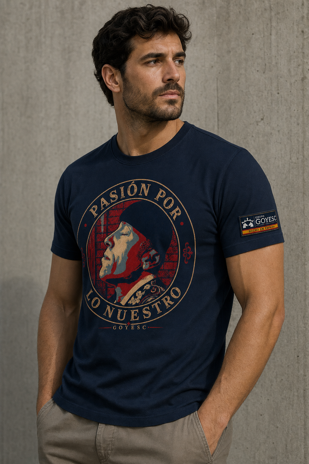 Camiseta El Último Instante de arte taurino en color azul marino · GOYESC, Hecho en España
